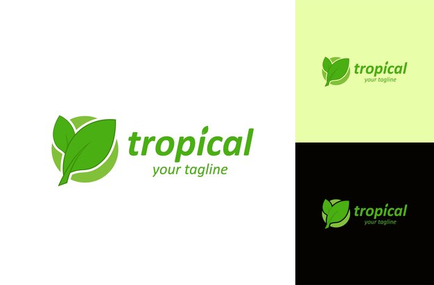 Logo especial hoja tropical