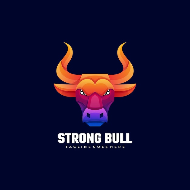 Logo estilo colorido degradado de Toro fuerte.