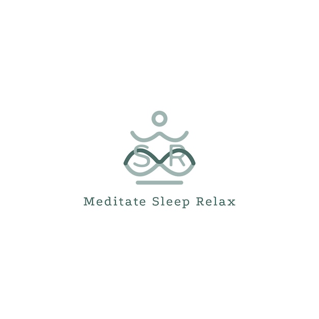 Logo para un estudio de yoga llamado meditate sleep relax.