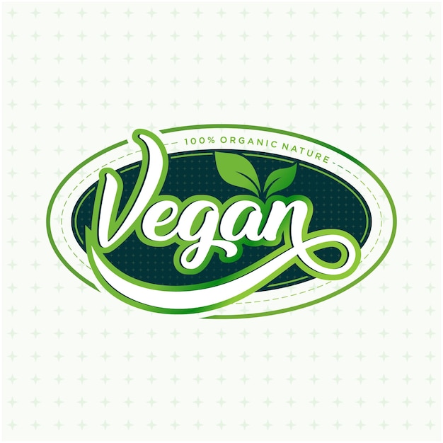 Vector logo de etiqueta vegana