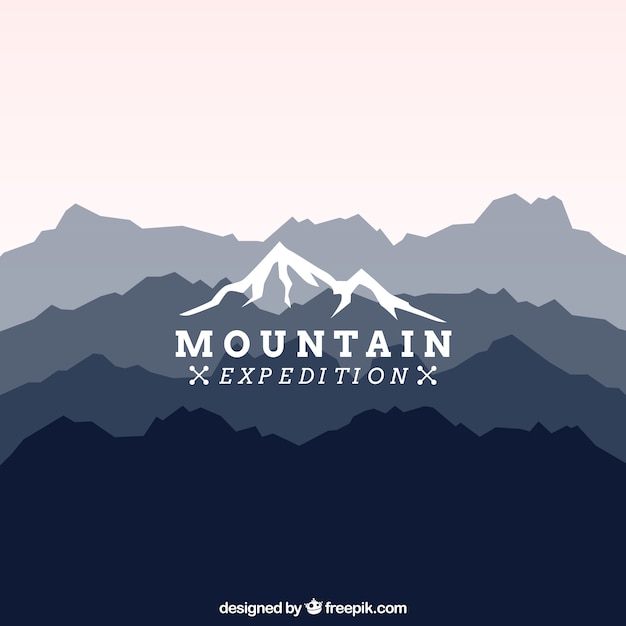 Vector logo expedición montaña