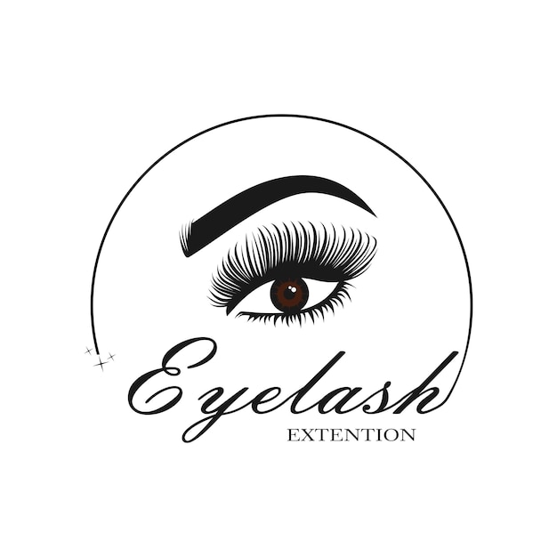 LOGO de las extensiones de pestañas de belleza con diseño de letras