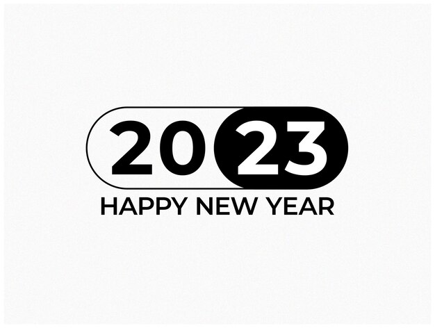 Logo Feliz año nuevo 2023 texto tipografía diseño patrón vector ilustración negocio diario fondo