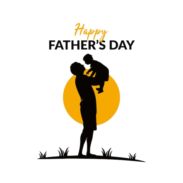 Logo feliz dia del padre silueta