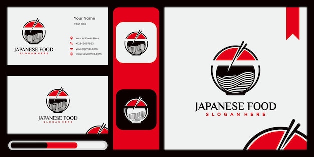 Logo de fideos para el negocio de ramen restaurante de comida rápida comida coreanacomida japonesa logo de ramen japonés