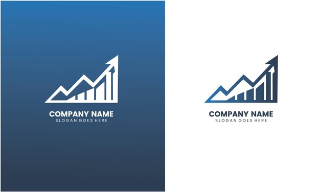 Logo Finance Vector Template de logotipo de contabilidad, flecha de gráfico e ilustración de divisas monetarias en EPS