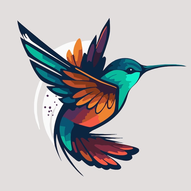 Logo de Flaying colibrí Bird Colorful vector Style colibri icon