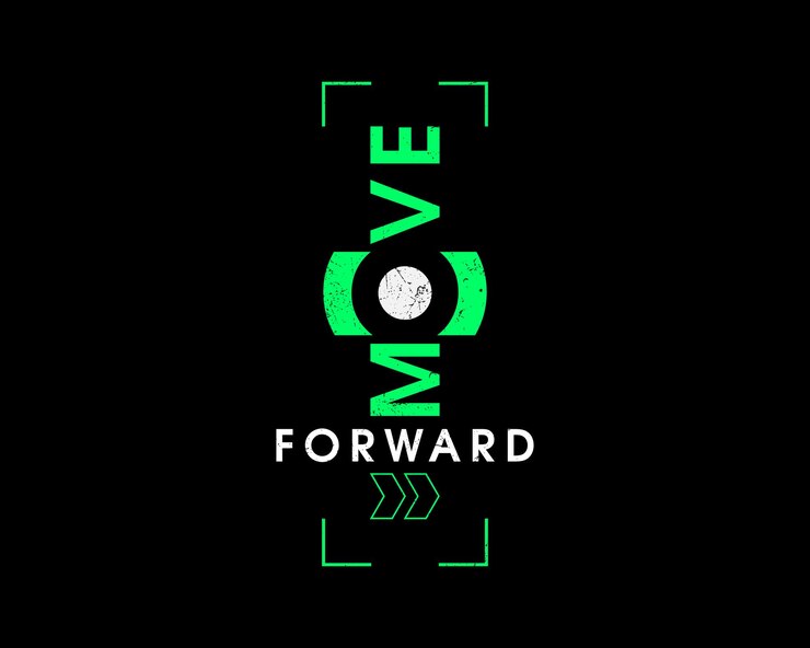 Vector logo de flecha verde con la palabra mover en él