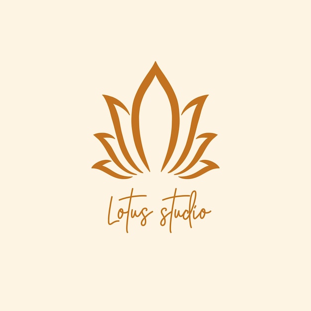 Vector logo flor de loto para el estudio de yoga y prácticas espirituales un icono del loto abierto que simboliza la espiritualidad y la armonía diseño de estilo minimalista