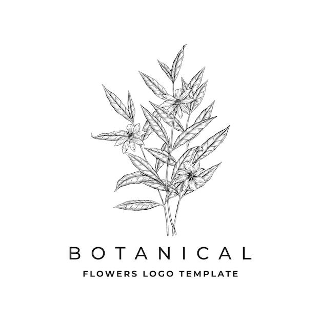 Logo de flores botánicas premium