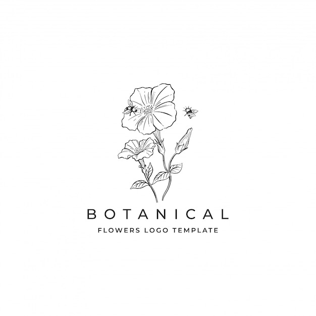 Logo de flores dibujadas a mano