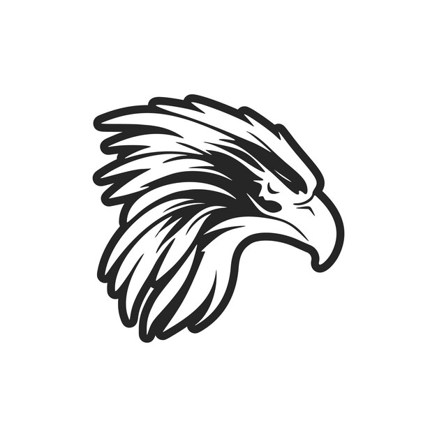 Logo en forma de águila en blanco y negro vectorizado