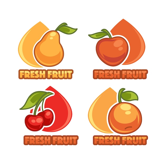 Logo de frutas y bayas frescas