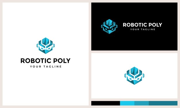 logo geométrico de la cabeza del robot