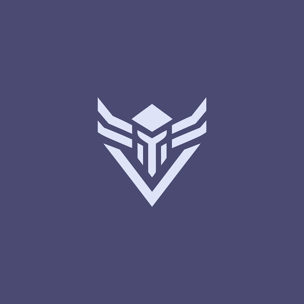 Logo geométrico de la Valquiria Un audaz logotipo de la valquiria con formas afiladas que simbolizan la fuerza y la valentía