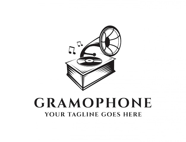 Logo de gramófono vintage