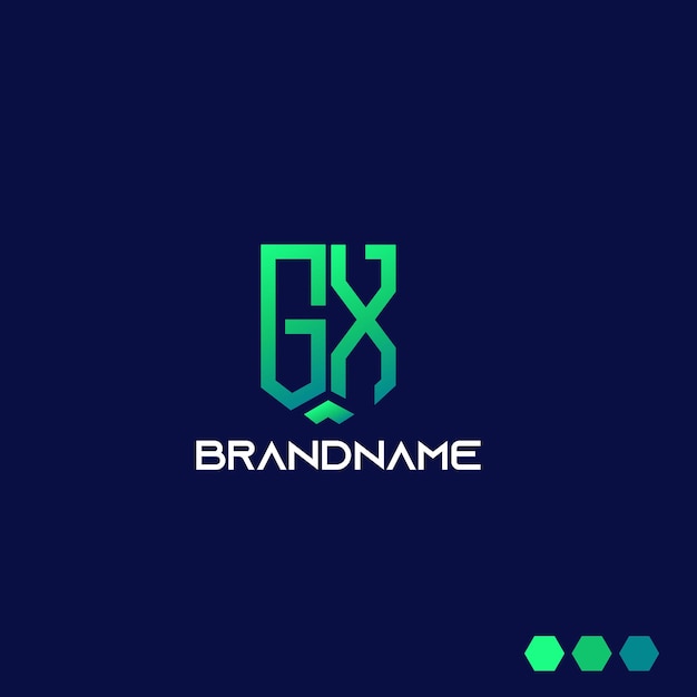 Logo gx con fondo azul
