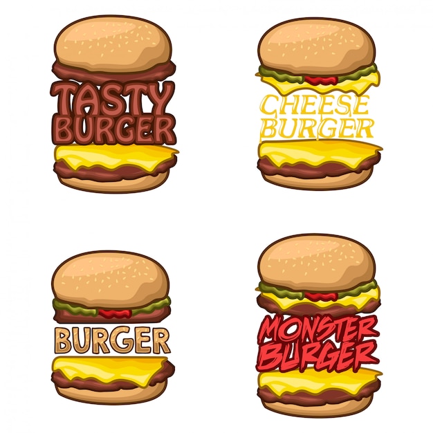 logo hamburguesa stock vector set