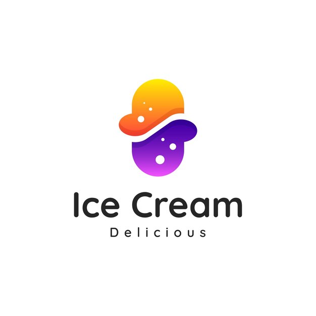 Logo de helado colorido moderno