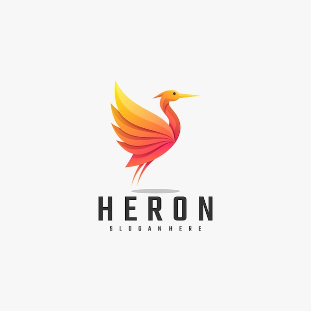 Logo heron gradient estilo colorido.