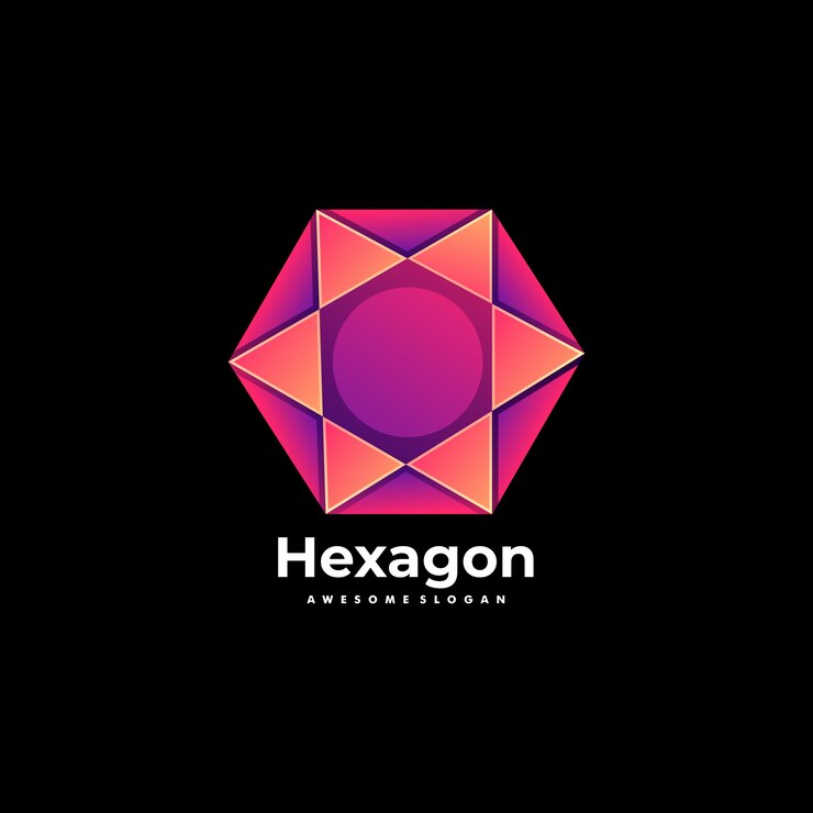 Vector logo hexagon gradient