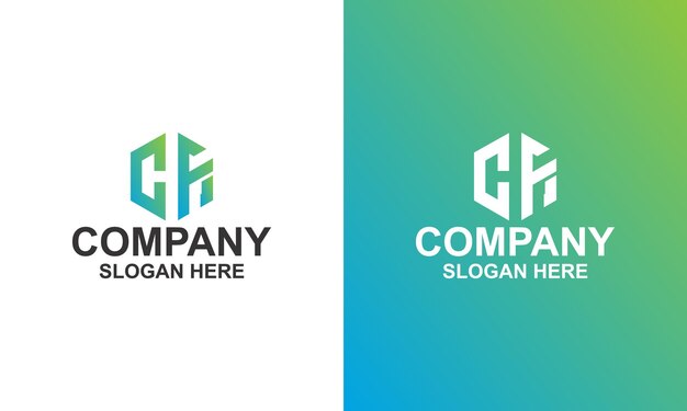 logo hexagonal letra cf