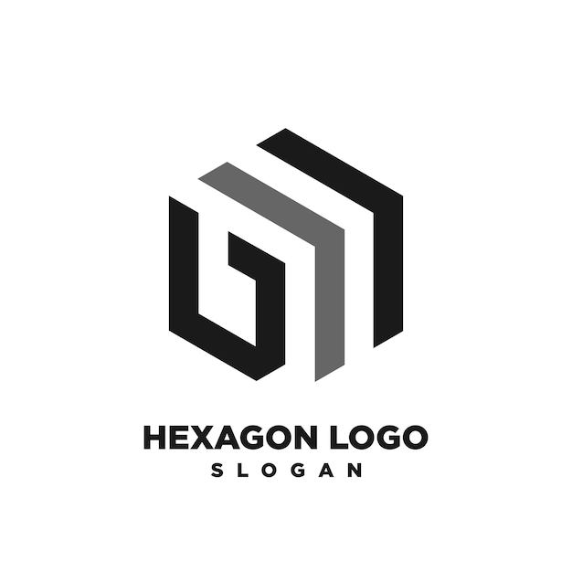 Logo hexagonal vector