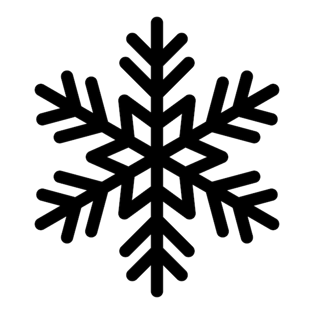 Logo de icono de copo de nieve. Símbolo de nieve de vector de Navidad