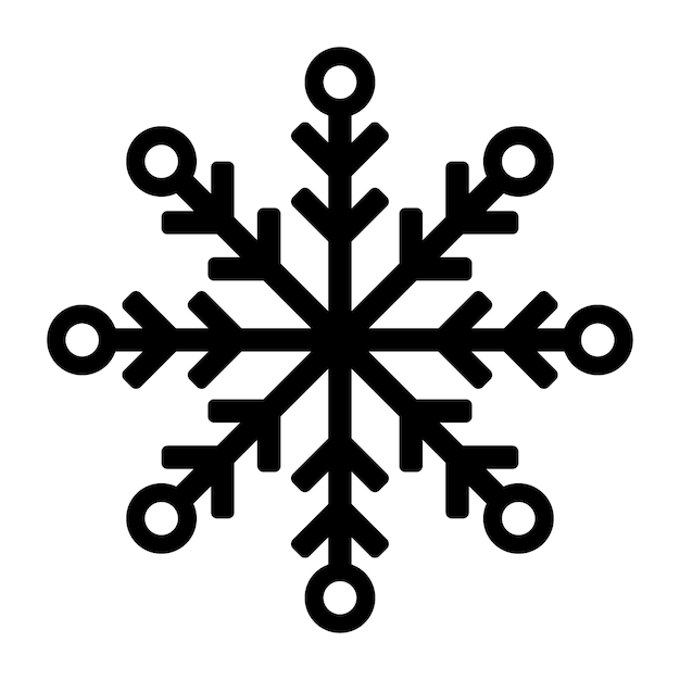 Logo de icono de copo de nieve. Símbolo de nieve de vector de Navidad