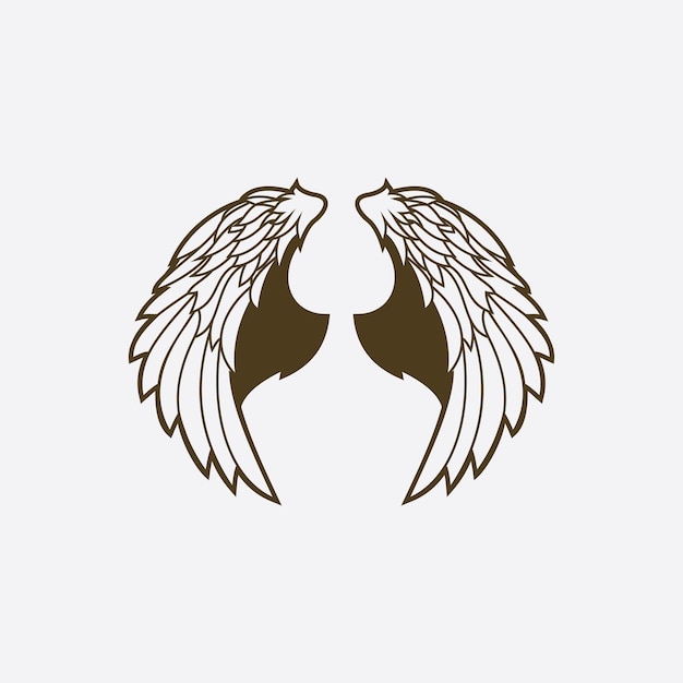 Logo de icono de diseño de ilustración de alas