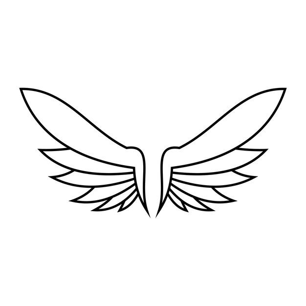 Vector logo de icono de diseño de ilustración de alas