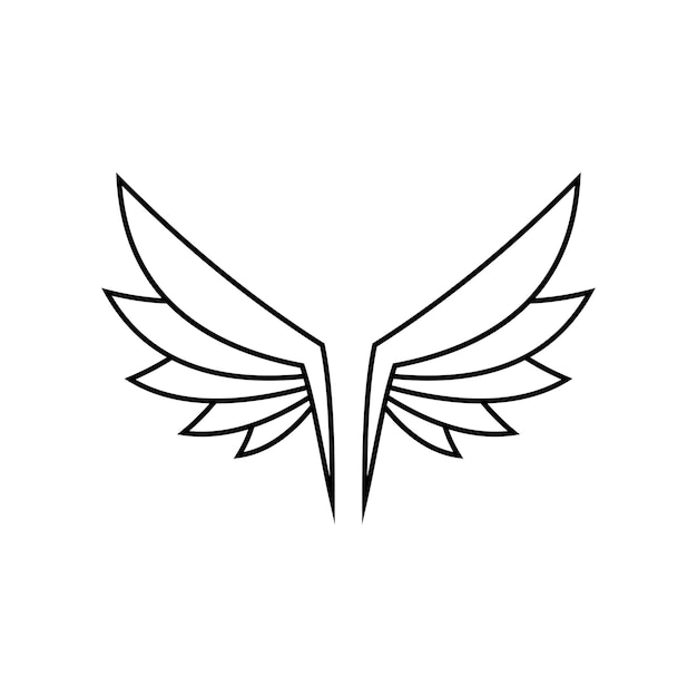 Logo de icono de diseño de ilustración de alas
