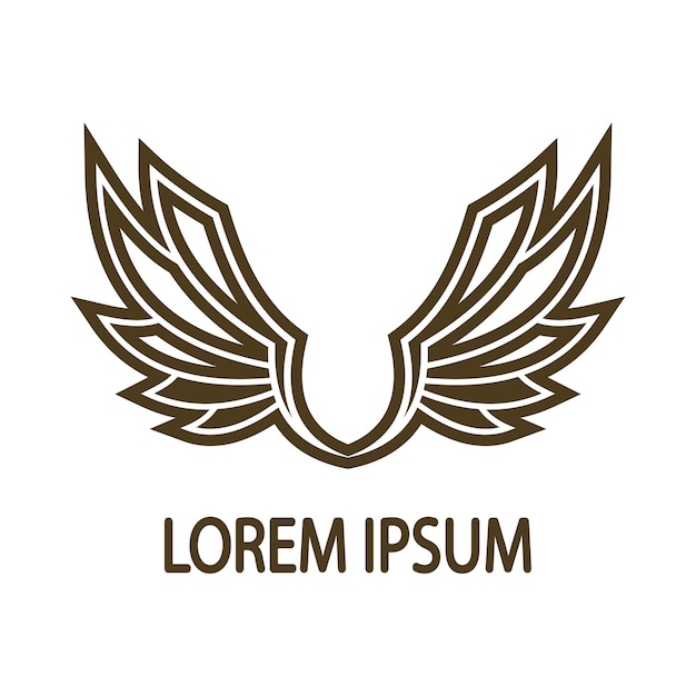 Logo de icono de diseño de ilustración de alas