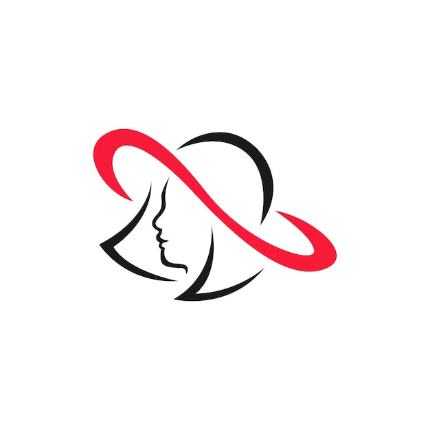 logo icono mujeres con sombrero vector ilustración