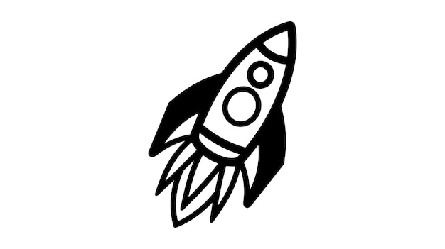 Logo de icono de vector de cohete sobre fondo blanco