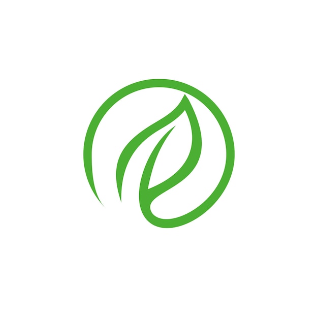 Logo icono verde hoja ecología naturaleza