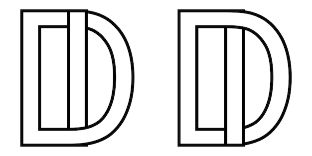Vector logo id di icono firmar dos letras entrelazadas id vector logo id di primeras letras mayúsculas patrón alfabeto id