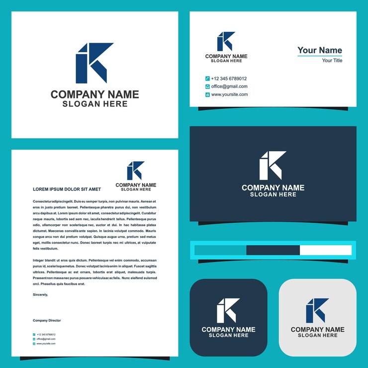Vector logo ik y tarjeta de visita