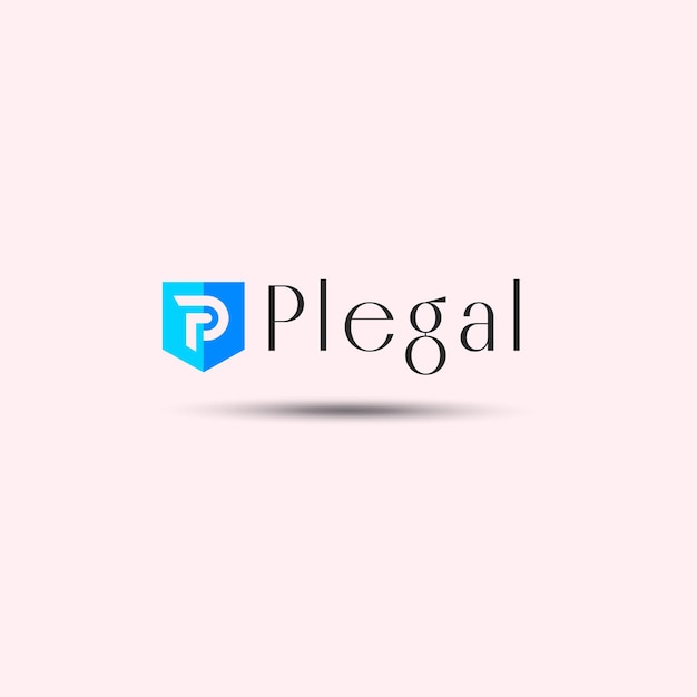 Un logo para ilegal que es azul y blanco.