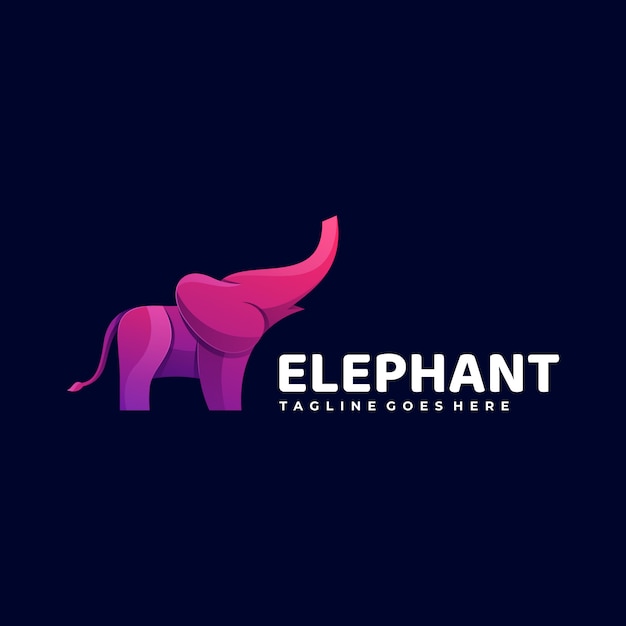 Logo illustration elephant gradient colorful style.