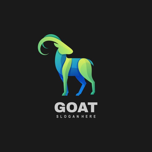 Logo illustration goat gradient estilo colorido.