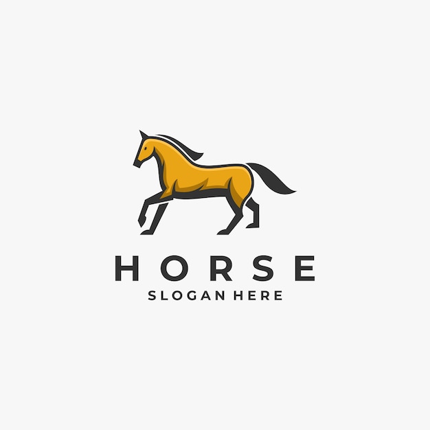 Logo illustration horse mascot estilo de dibujos animados.