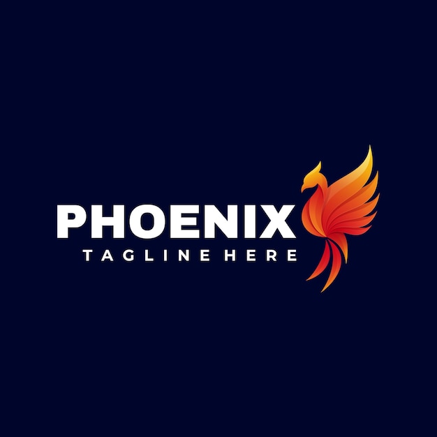Logo Illustration Phoenix Gradient Estilo colorido.