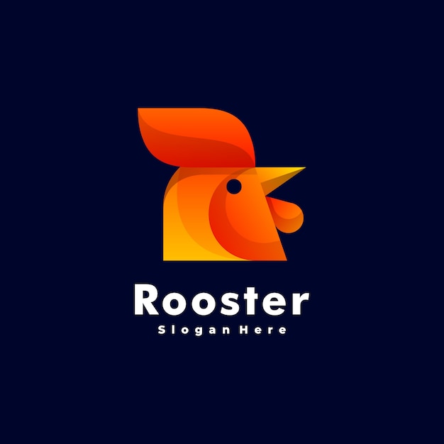 Logo illustration rooster gradient estilo colorido.
