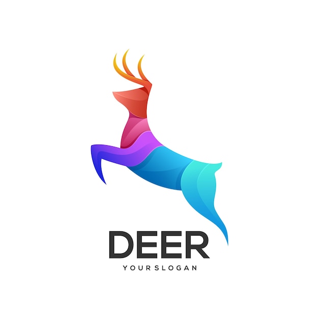 Logo ilustración ciervo degradado estilo colorido