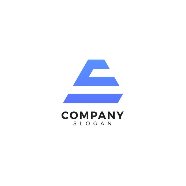 logo ilustración letra e moderno diseño