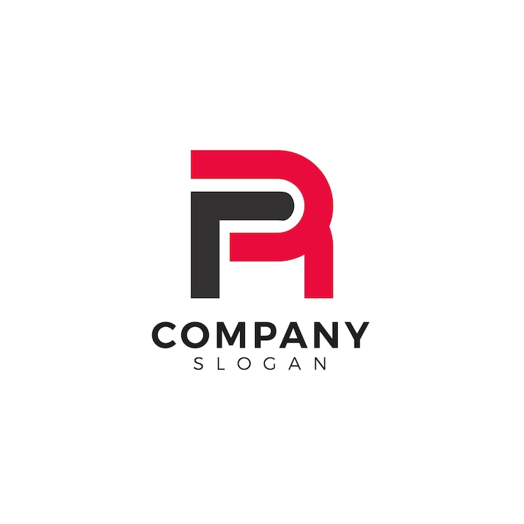 Vector logo ilustración letra r diseño minimalista simple
