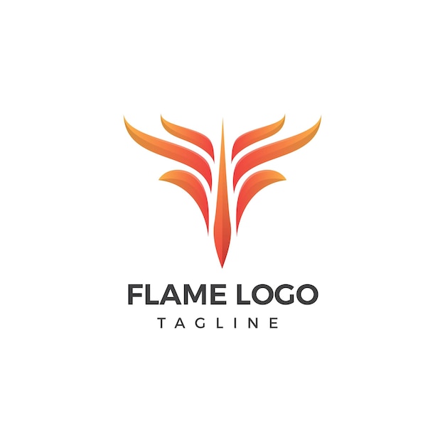 Logo ilustración llama degradado estilo colorido