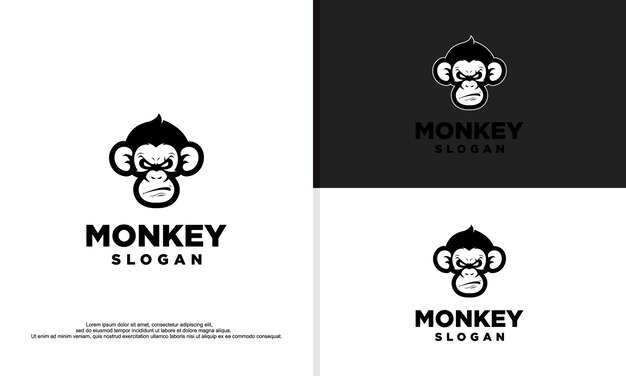 Logo ilustración vector gráfico de cabeza de mono