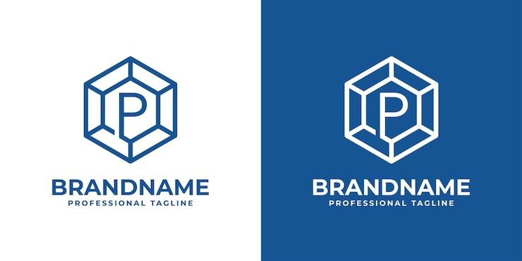 Vector logo inicial p hexagon diamond adecuado para cualquier negocio con p inicial